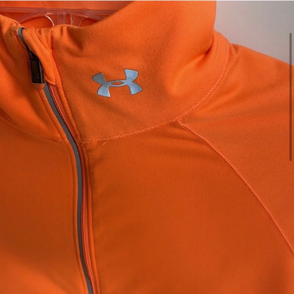 Under Armour fitted mock neck half zip pullover back zip pocket size small - Picture 3 of 6
